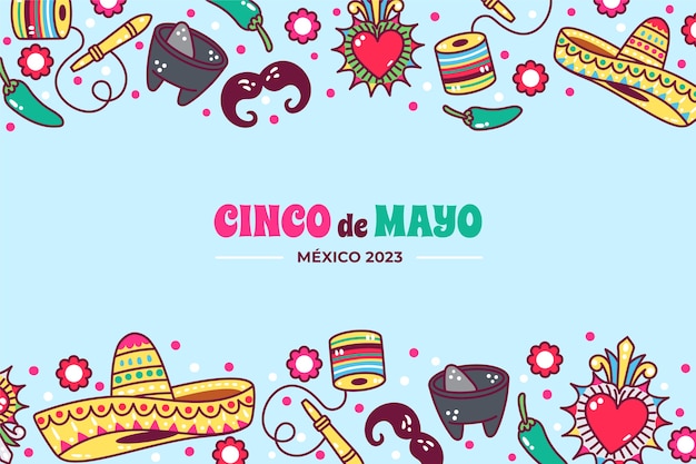 Vecteur gratuit contexte de la célébration mexicaine du cinco de mayo