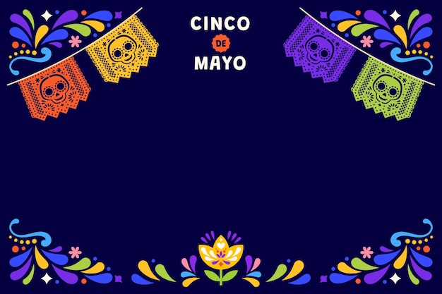 Vecteur gratuit contexte de la célébration mexicaine du cinco de mayo