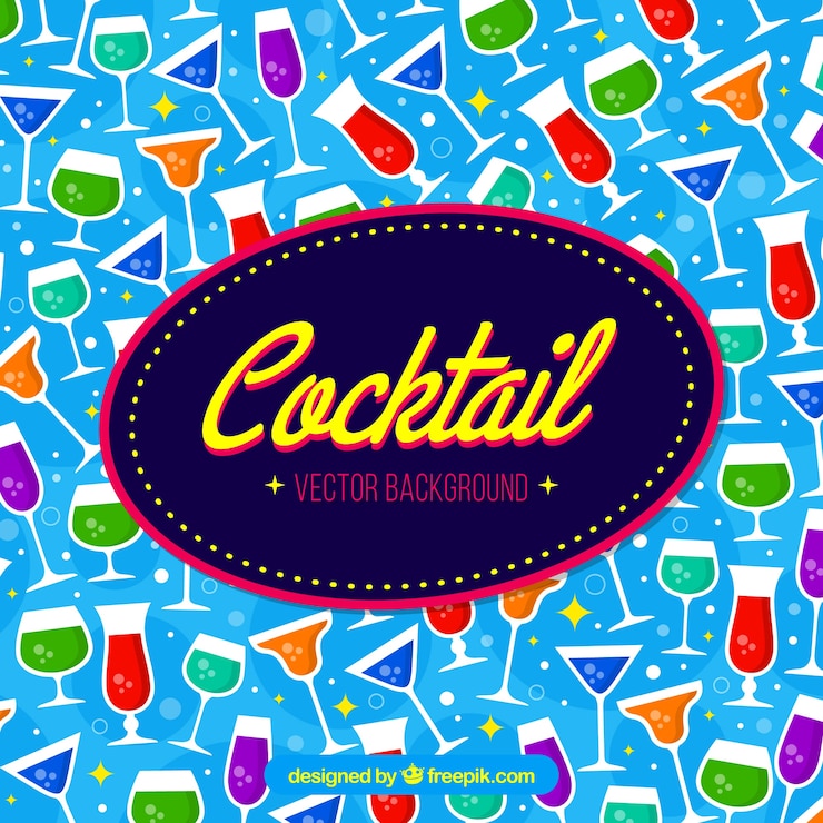 Vecteur gratuit contexte de cocktails colorés en design plat