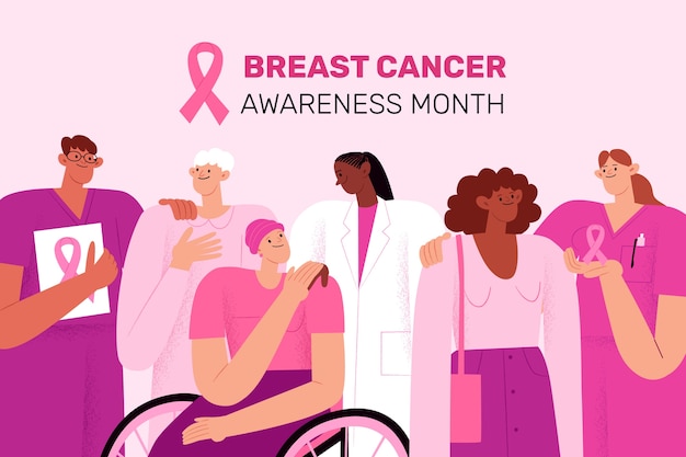 Vecteur gratuit contexte du mois de sensibilisation au cancer du sein