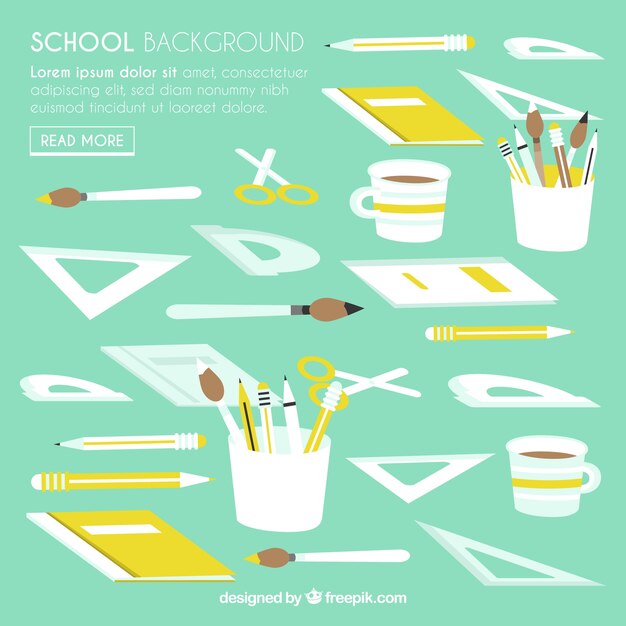 Contexte de l'école dans le style plat