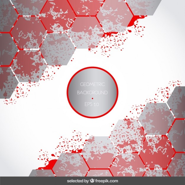 Vecteur gratuit contexte avec des hexagones d'argent et les taches