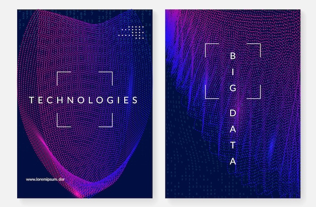 Vecteur gratuit contexte de l'informatique quantique technologie pour la visualisation de données volumineuses