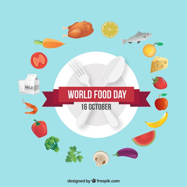 Vecteur gratuit contexte de la journée mondiale de la nourriture