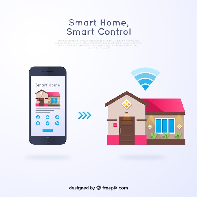 Contexte De La Maison Intelligente Avec Le Contrôle Smarthphone