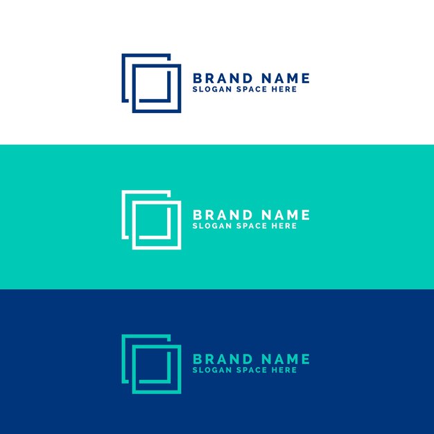 Contexte minimal du concept de logo carré