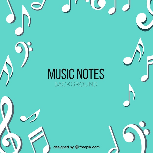 Vecteur gratuit contexte de notes musicales blanches