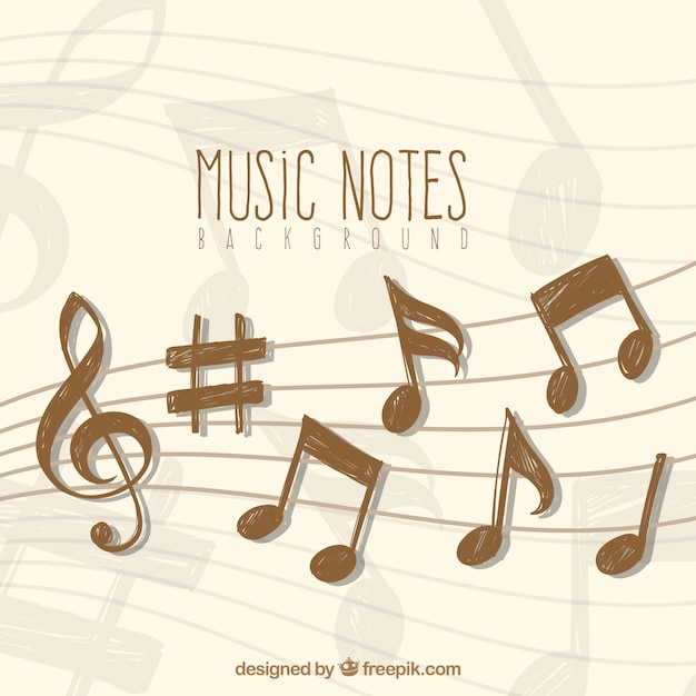 Contexte de notes de musique vintage