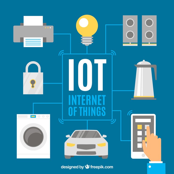 Vecteur gratuit contexte des objets de tous les jours avec internet