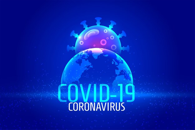 Contexte de la pandémie mondiale de coronavirus en couleur bleue