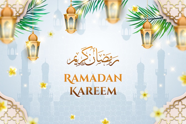 Vecteur gratuit le contexte réaliste de la célébration islamique du ramadan