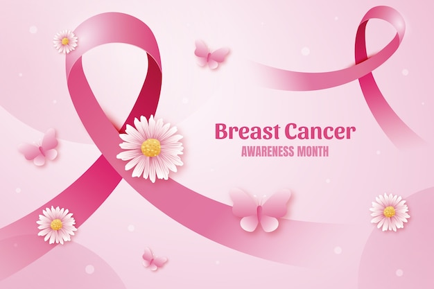 Vecteur gratuit contexte réaliste pour le mois de sensibilisation au cancer du sein