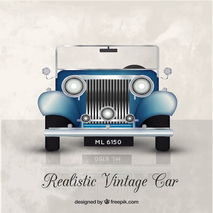 Vecteur gratuit contexte de réaliste voiture vintage