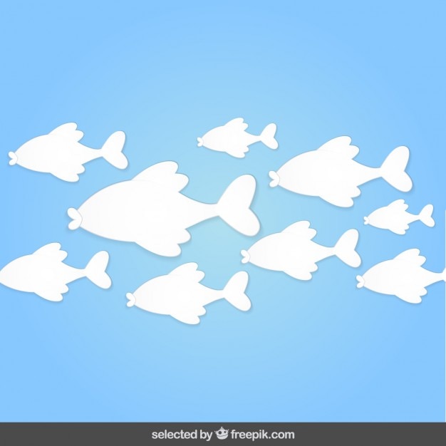 Vecteur gratuit contexte avec des silhouettes de poissons