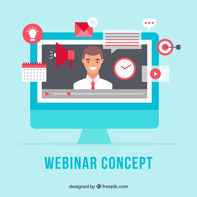 Contexte de webinaire dans un style plat