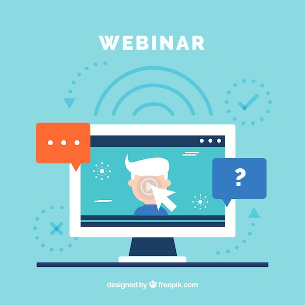 Contexte De Webinaire Dans Un Style Plat