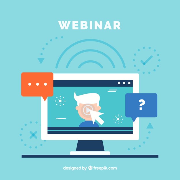 Contexte de webinaire dans un style plat
