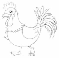 Vecteur gratuit contour animal pour coq