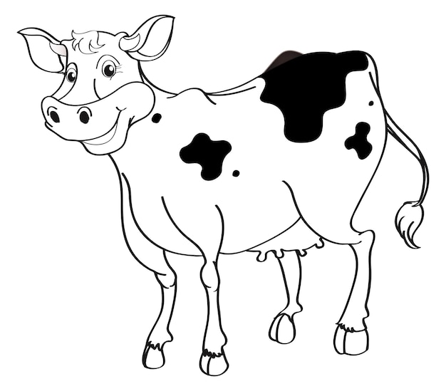 Vecteur gratuit contour animal pour vache