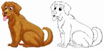 Vecteur gratuit contour des animaux pour chien golden retriever