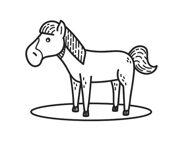 Contour de cheval dessiné à la main