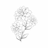 Vecteur gratuit contour de fleur simple design plat dessiné à la main