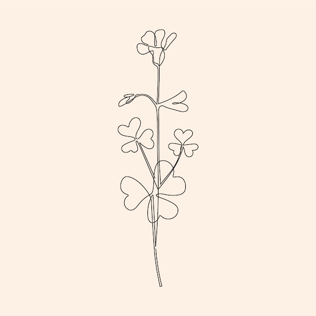 Vecteur gratuit contour de fleur simple dessiné à la main