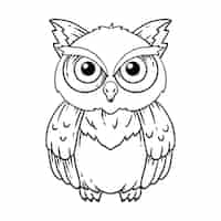 Vecteur gratuit contour de hibou dessiné à la main