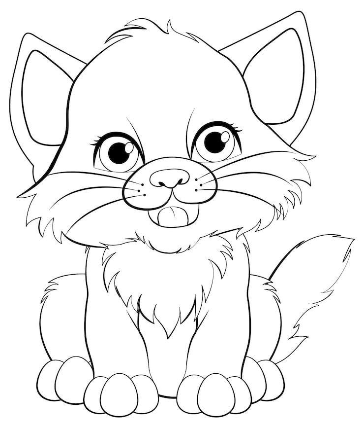 Vecteur gratuit contour de personnage de dessin animé mignon bébé tigre pour la coloration