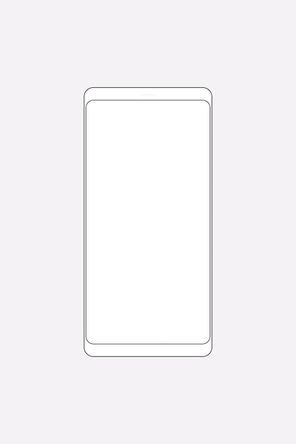 Contour de smartphone blanc, illustration vectorielle de périphérique numérique