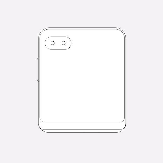 Contour de téléphone pliable, caméra arrière, illustration vectorielle de téléphone à bascule