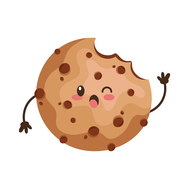 Cookie Kawaii Nourriture Icône Heureuse