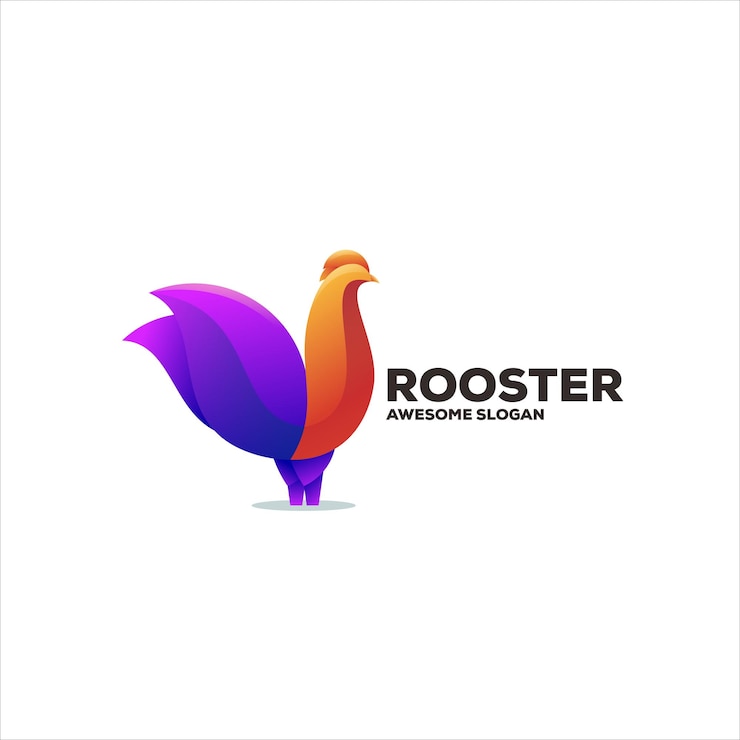 Vecteur gratuit coq dégradé coloré illustration logo abstrait