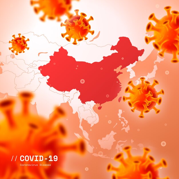 Coronavirus réaliste avec carte