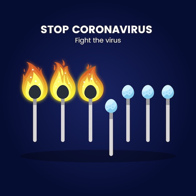 Vecteur gratuit correspond à l'arrêt du coronavirus