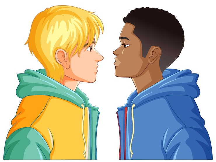 Vecteur gratuit côté du dessin animé de l'homme
