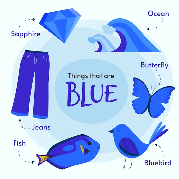 Couleur Bleue Et Vocabulaire En Anglais