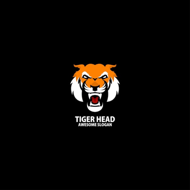 Vecteur gratuit couleur de conception du logo tête de tigre
