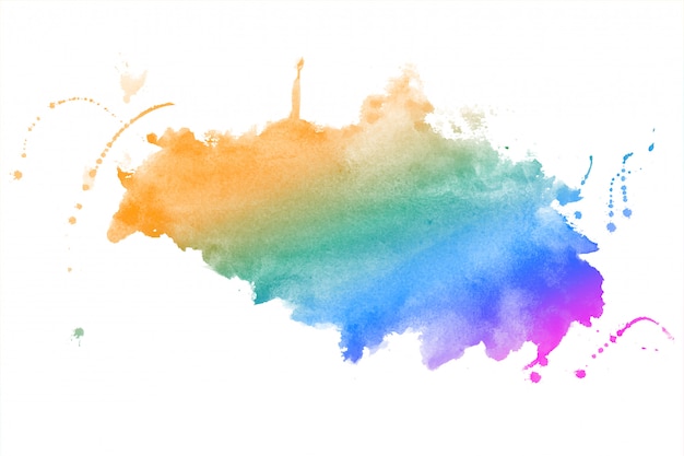 Couleurs D'arc-en-ciel Aquarelle Tache Texture Fond Design