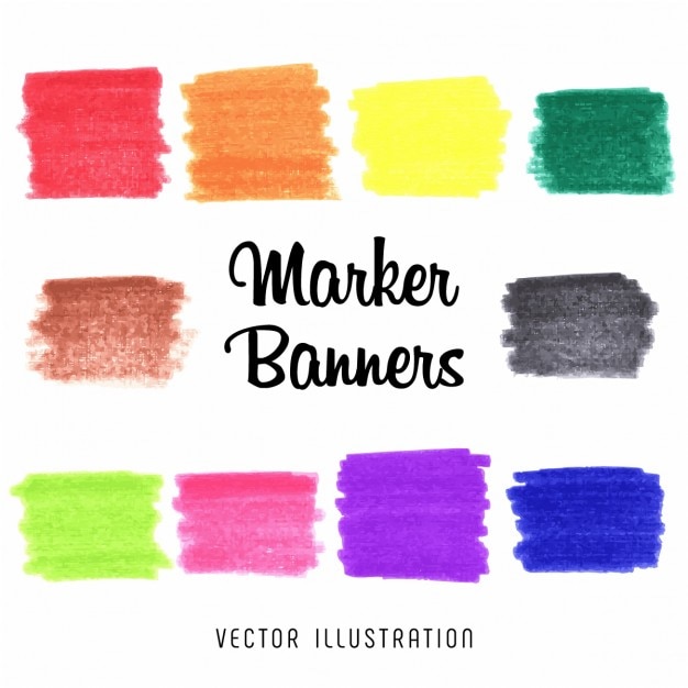 Vecteur gratuit couleurs de l'arc vecteur taches de marqueurs colorés lumineux