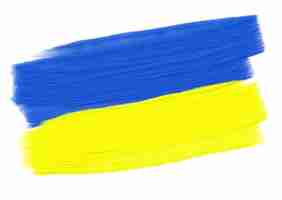 Vecteur gratuit couleurs du drapeau ukrainien peintes à la main sur fond blanc