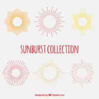 Vecteur gratuit des couleurs vives sunburst