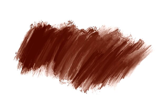 Un coup de pinceau d'aquarelle brun foncé abstrait sur fond blanc