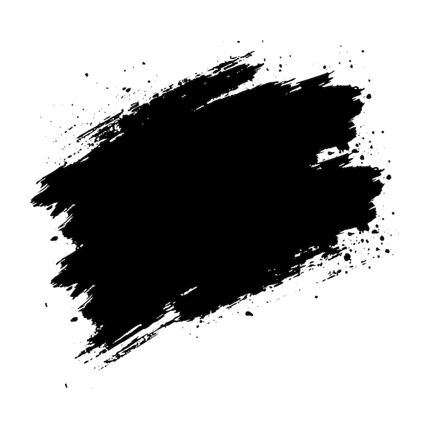 Un coup de pinceau grunge noir moderne sur un fond blanc
