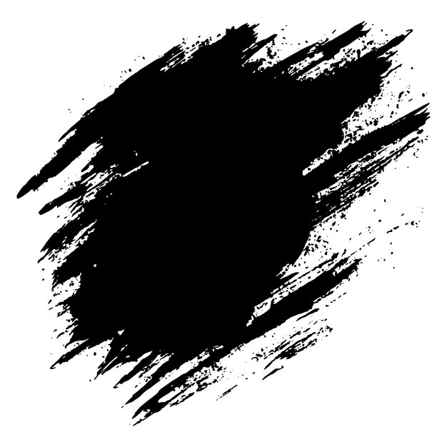 Un coup de pinceau grunge noir moderne sur un fond blanc