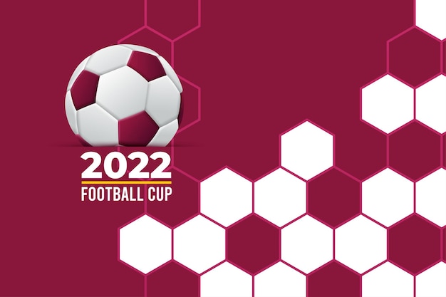 Coupe du monde de football 2022 avec ballon de football 3d réaliste