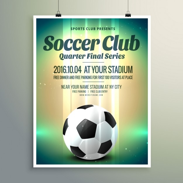 Vecteur gratuit coupe de football série finale flyer template