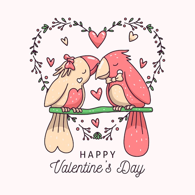 Vecteur gratuit couple d'animaux mignon saint valentin