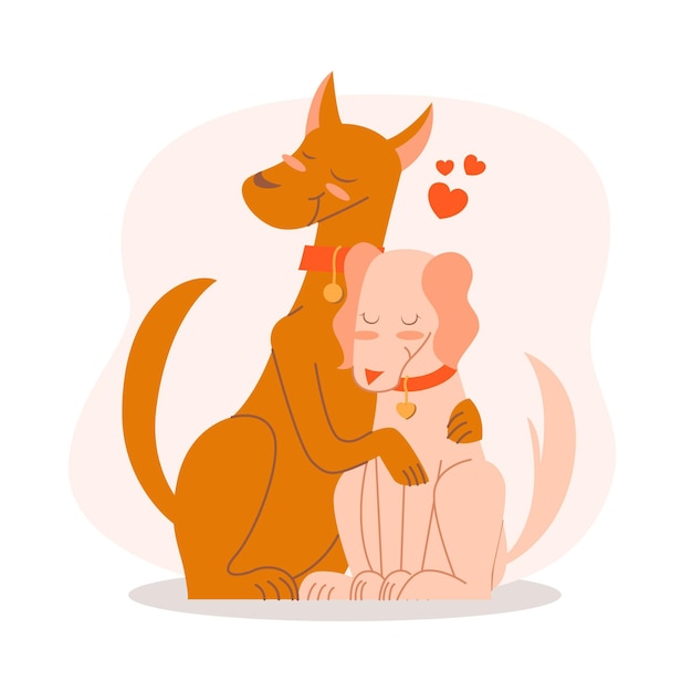 Couple D'animaux Mignon Saint Valentin