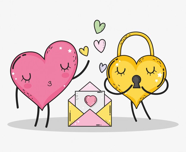 Coeur Avec Carte D Amour Pour La Saint Valentin Heureuse Vecteur Premium